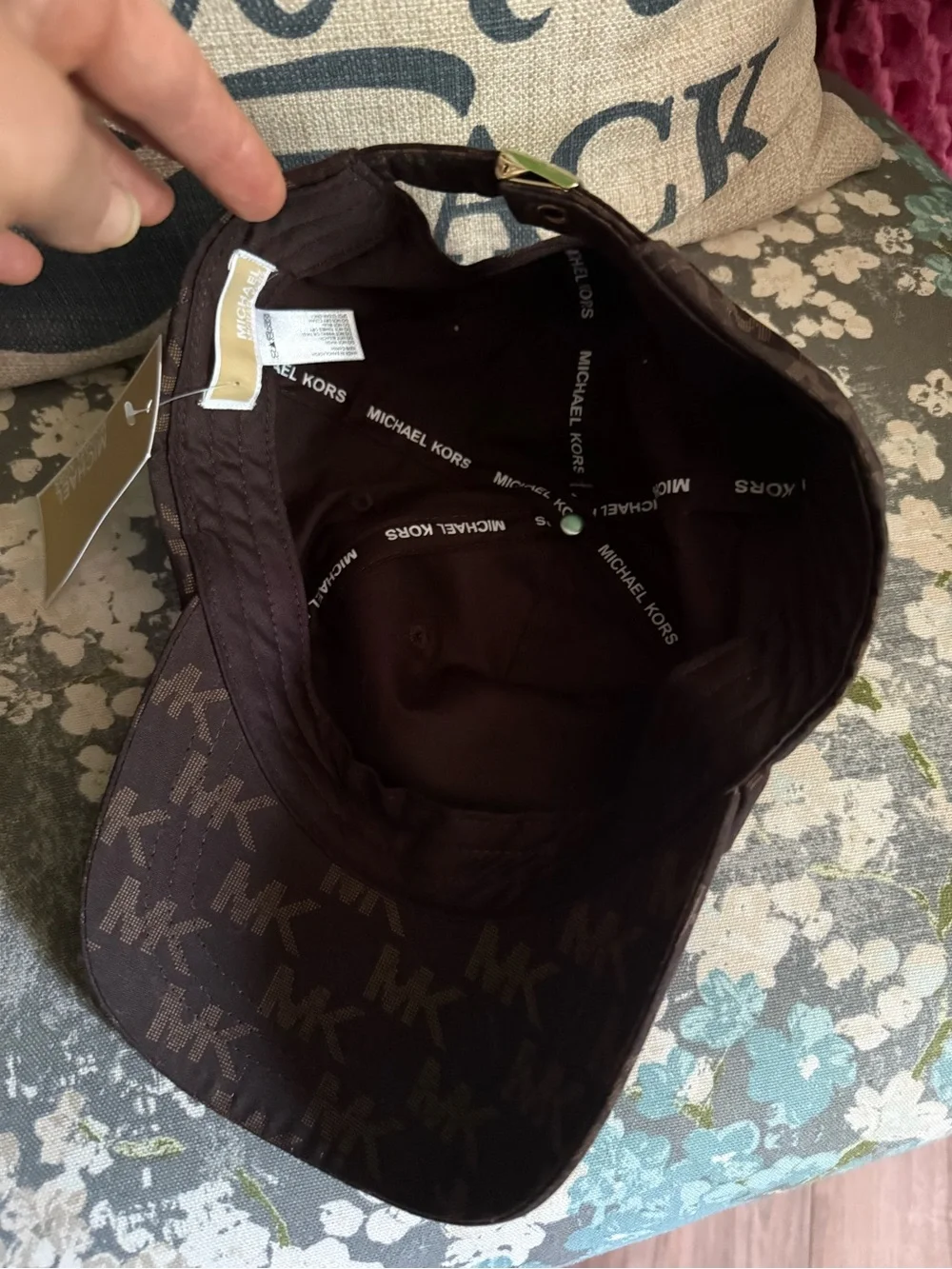 Michael Kors Brown MK Logo Baseball Cap